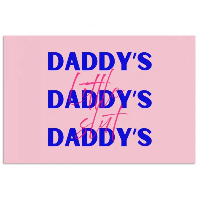 Daddy's - Blauw - Blokletters poster papier klein -3d