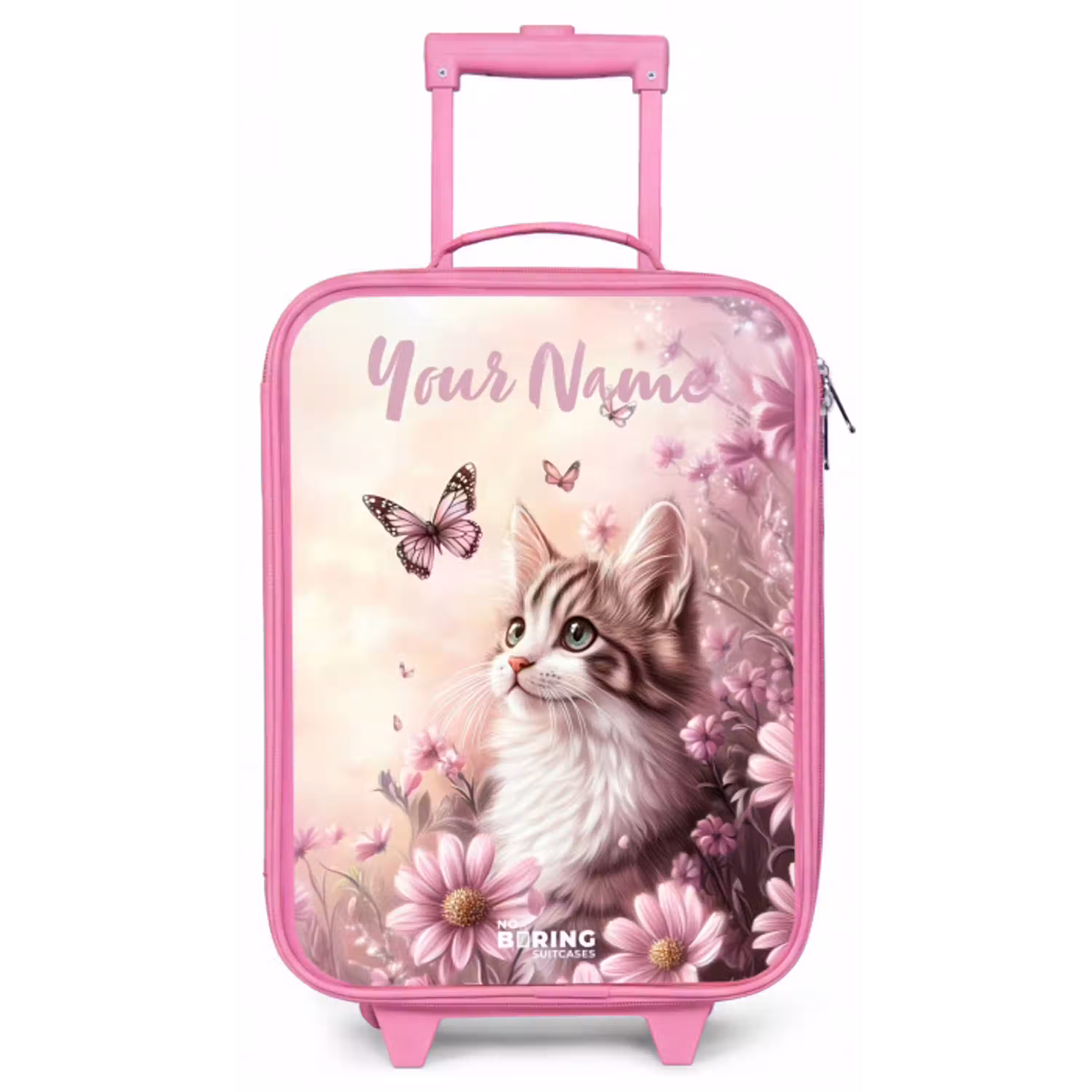Kitten - Vlinders - Paars - Bloemen Kinderkoffer - Roze klein -zz3dotto