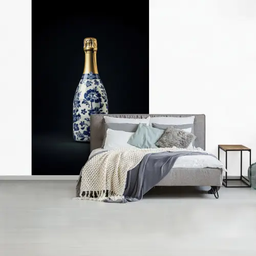 Champagne - Bloemen - Goud - Chique fotobehang vinyl groot -slaapkamer
