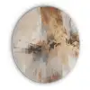 Modern - Bruin - Abstract - Beige Akoestische PET Vilt - Rond klein -3d
