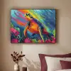 Koraal - Schildpad - Abstract - Water Textielframe zwart klein -sfeer1