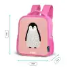 Pinguïn - Stippen - Roze - Minimalistisch Kinderrugzak - Roze middel -productfoto_formaten