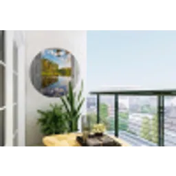 Water - Landschap - Raam - Doorkijk Wandcirkel tuinposter met ringen klein -buiten1