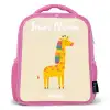 Giraffe - Dier - Kleurrijk Kinderrugzak - Roze middel -3d