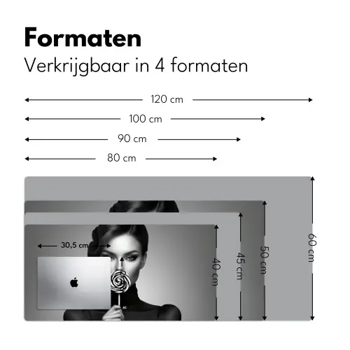 Vrouw - Lolly - Zwart Muismat XXL klein -sfeer5