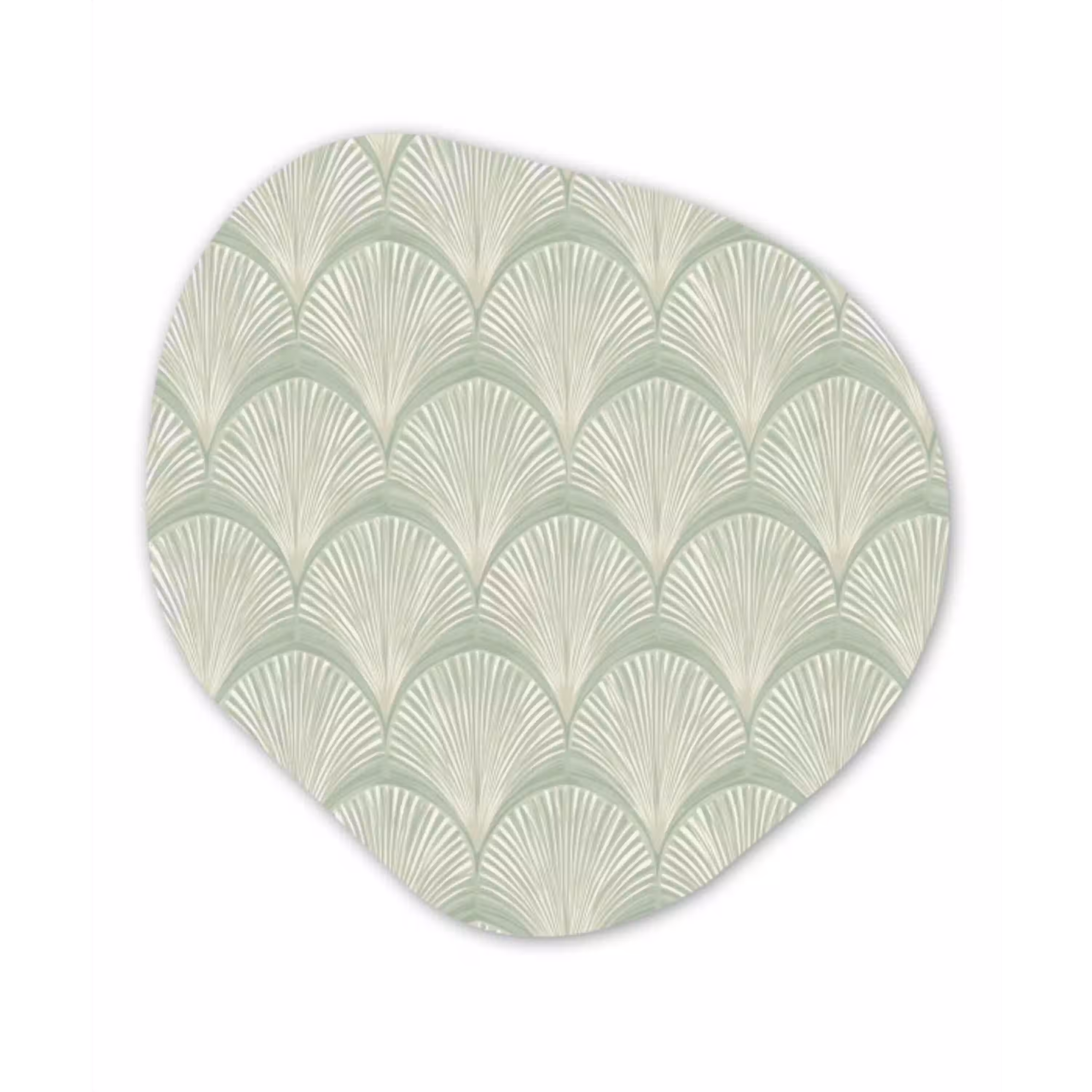 Waaiers - Patroon - Groen Wandcirkel Organisch Aluminium middel 851 -3d