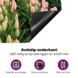 Tulpen - Landschap - Roze Inductie beschermer vinyl 3mm middel -zzzzzzz-cc-onderkant