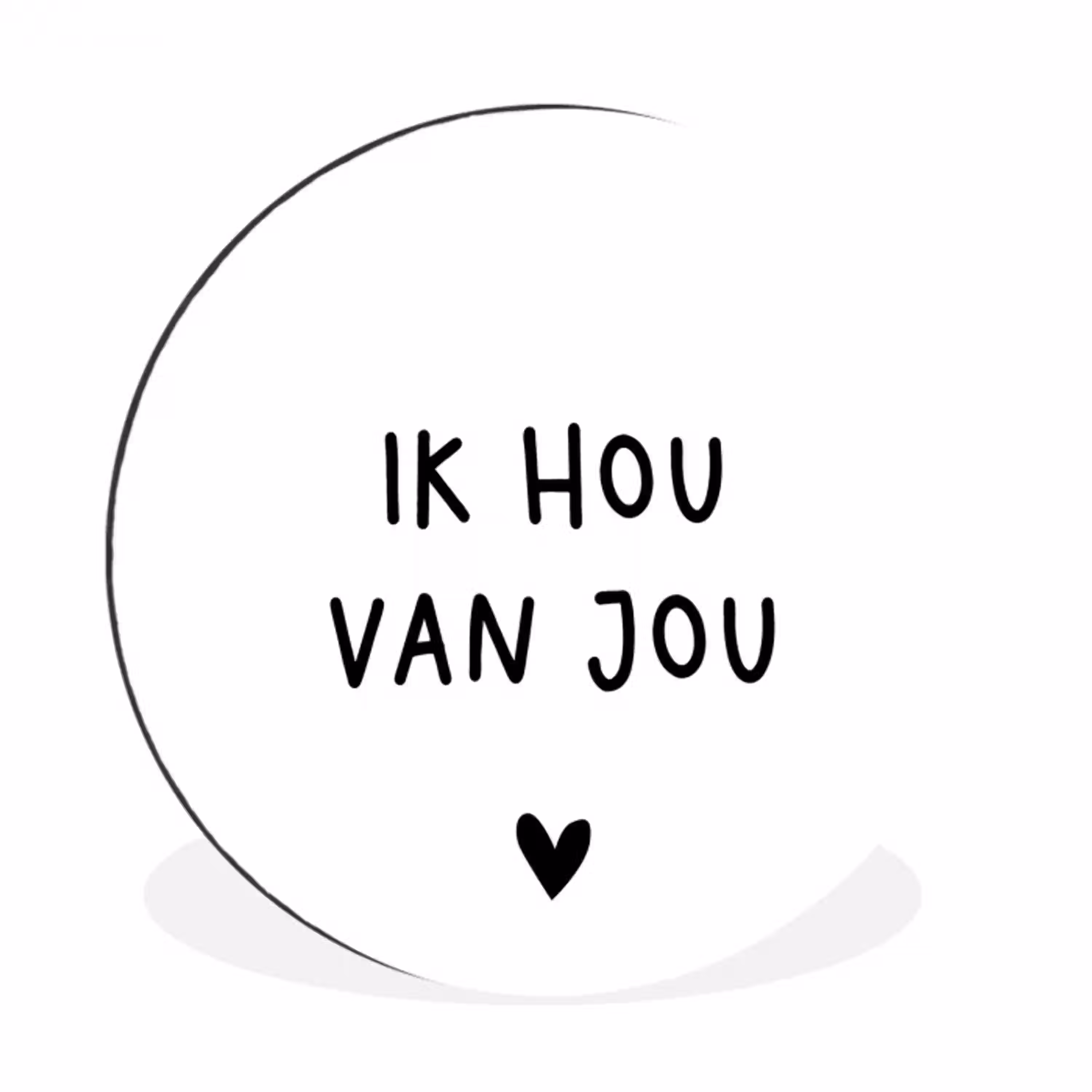 Spreuken - Ik hou van jou - Quotes Wandcirkel aluminium klein -3d