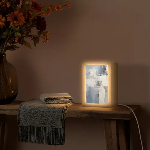 Aquarel - Abstract - Kunst Light Box met kabel (Tafellamp) klein -sfeer4
