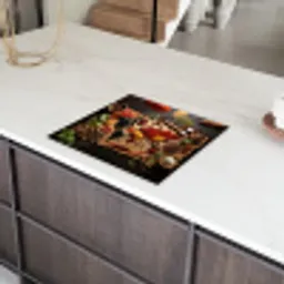 Wereldkaart van Kruiden Inductie beschermer vinyl 3mm middel -sfeer8