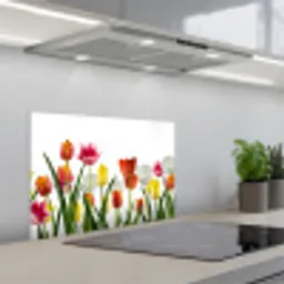 Bloemen - Tulpen - Kleurrijk keuken achterwand spatscherm klein -3d_schuin