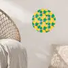 Ananas - Geel - Groen - Tropisch Wandcirkel behangsticker klein 186 -sfeer4