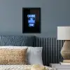 Gaming - Tekst - Gaming zone - Neon - Blauw fotolijst zwart zonder passe partout klein -sfeer3