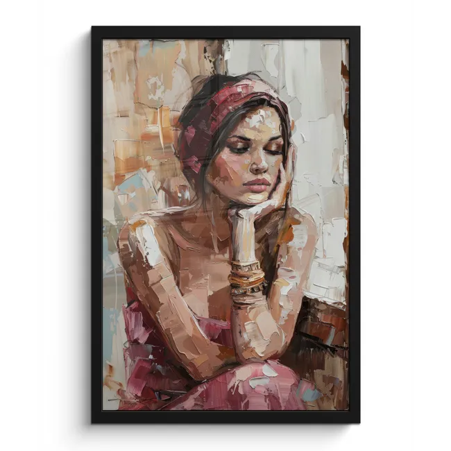 Poster met lijst - Vrouw - Verflook - Portret - Modern