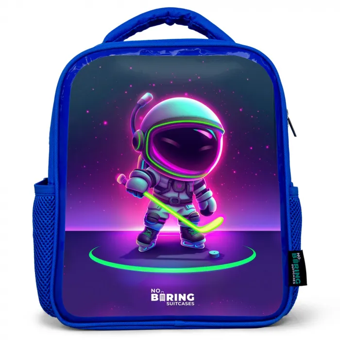 Space hockey Kinderrugzak - Blauw middel -3d