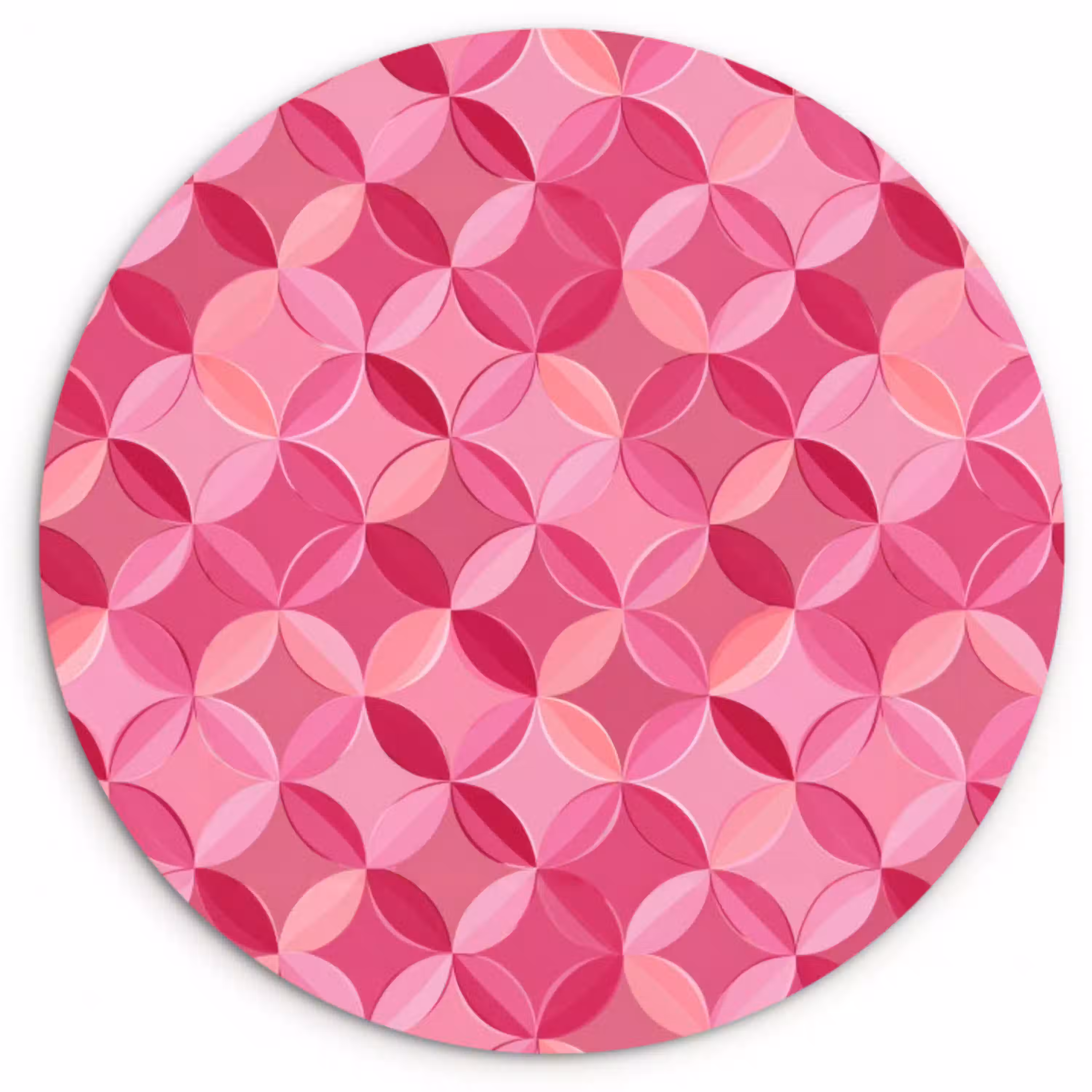 Geometrisch - Mozaïek - Modern - Roze Wandcirkel kunststof plaat 5mm dik klein 188 -3d