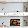 Goud - Lippen - Kunst keuken achterwand spatscherm klein -voor_na_NL