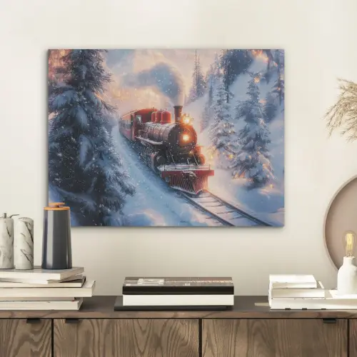 Kersttrein - Sneeuw - Winter - Kerst PET vilt klein -sfeer1