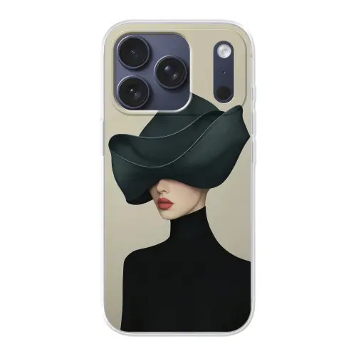 Vrouw - Groen - Hoed Telefoonhoesje iPhone 17 Pro klein -3d