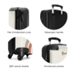 Ruwe regenboog naturel NBS - Handbagage koffer - Kinderen Unisex middel zzzzzzzbolletjes_ENG