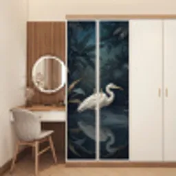 Reiger - Water - Natuur - Modern - Wit deurposter klein -sfeer3
