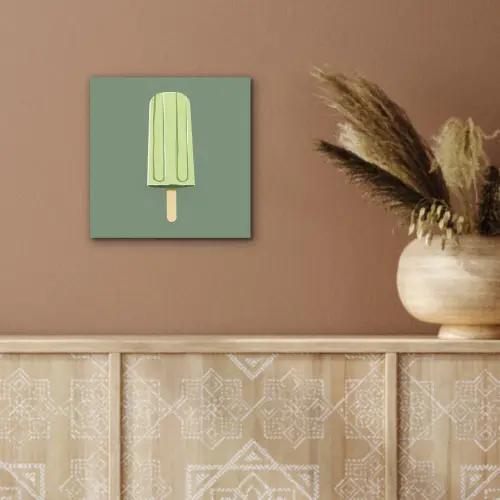 Groen - Waterijsje - Stokje - Illustratie aluminium wit klein -sfeer4