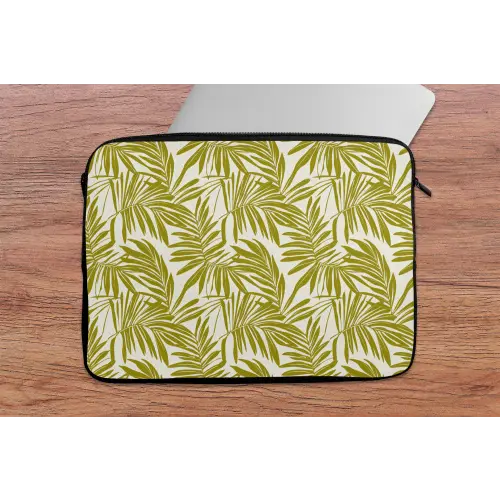 Palmblad - Patroon - Groen laptophoes neopreen klein 279 -tafel