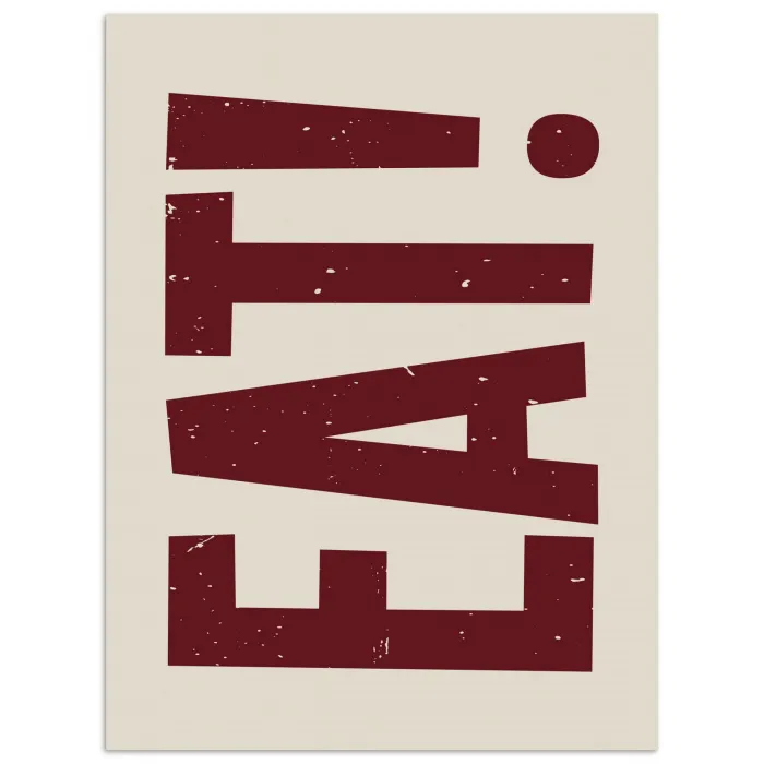 Red - Eten - Vintage - Decoratie poster papier klein -3d