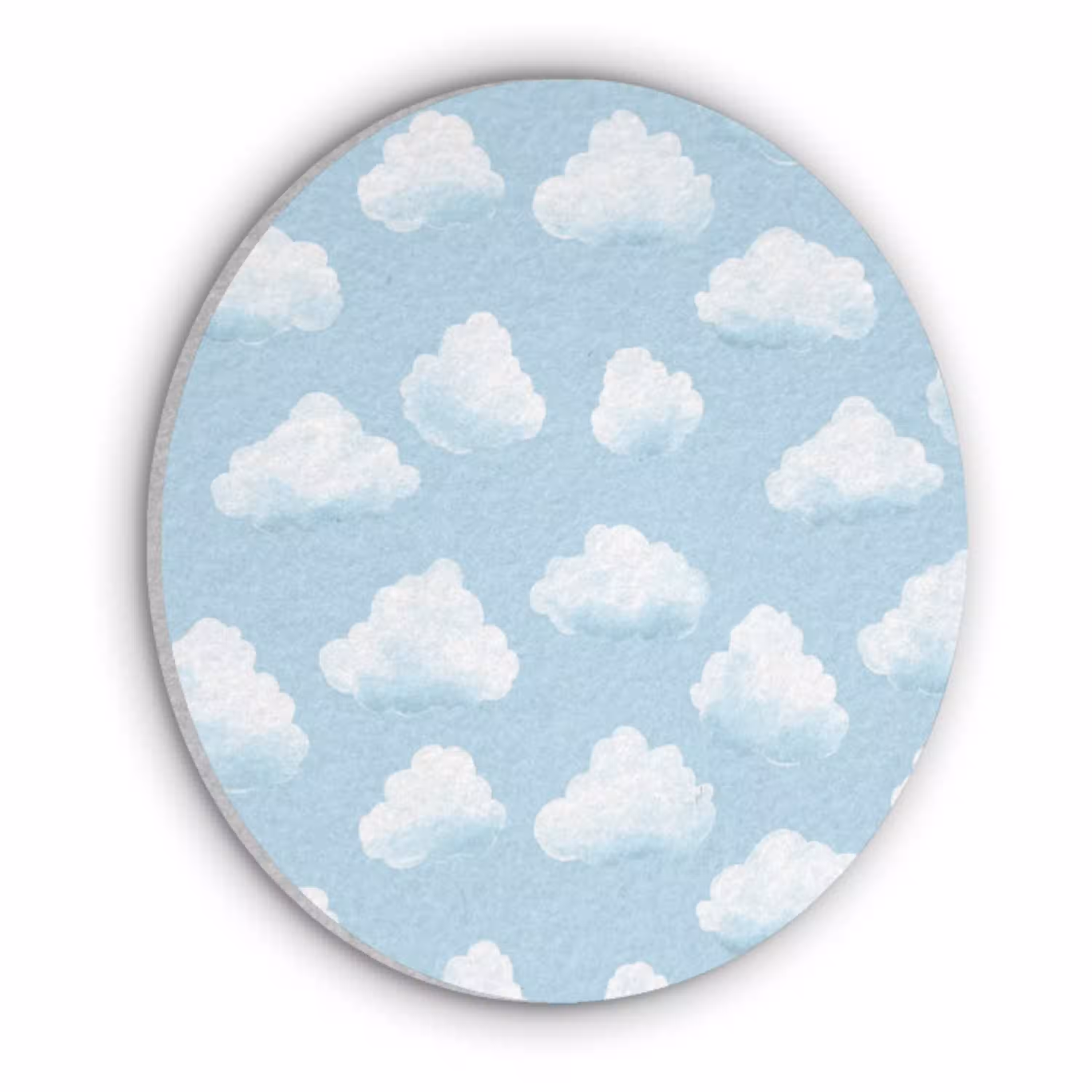 Wolken - Illustratie - Blauw Akoestische PET Vilt - Rond klein 838 -3d