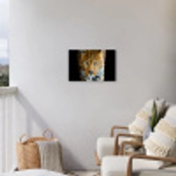 Luipaard - Dieren - Portret - Wilde dieren - Zwart Tuinposter op houten frame 2 cm dik klein -sfeer1