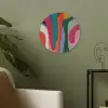 Vormen - Bochten - Kleurrijk - Abstract Akoestische PET Vilt - Rond klein -sfeer2