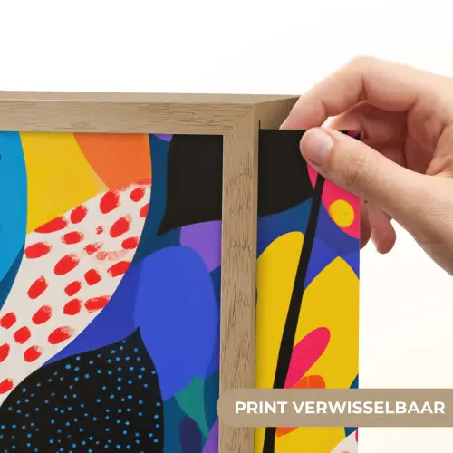 Bloemen - Bladeren - Abstract - Rood Light Box met batterij (Wandlamp) middel -USP_websiteprintNL