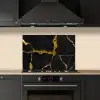 Marmer - Goud - Zwart - Marmerlook - Glitter keuken achterwand spatscherm klein -sfeer1