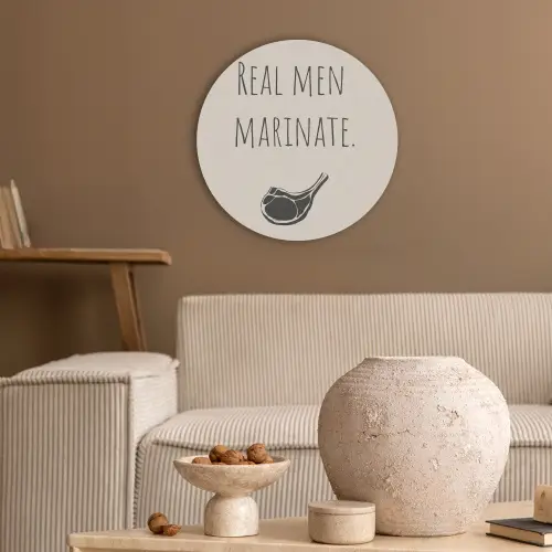 Vlees - Minimalistisch - Beige - Quote Akoestische PET Vilt - Rond klein -sfeer1