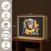 Aap - Graffiti - Kleurrijk - Bananen - Modern Light Box met batterij (Wandlamp) middel -USP_websiteoverzichtNL