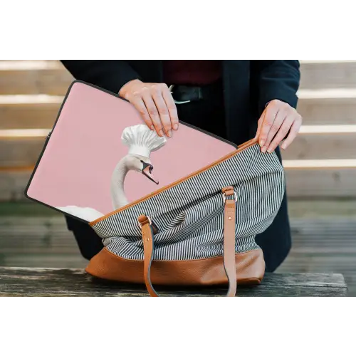 Zwaan - Koksmuts - Mooi - Klassiek laptophoes neopreen klein -tas