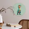 Cartoon - Dino - Oranje - Stekels Akoestische PET Vilt - Rond klein -sfeer3