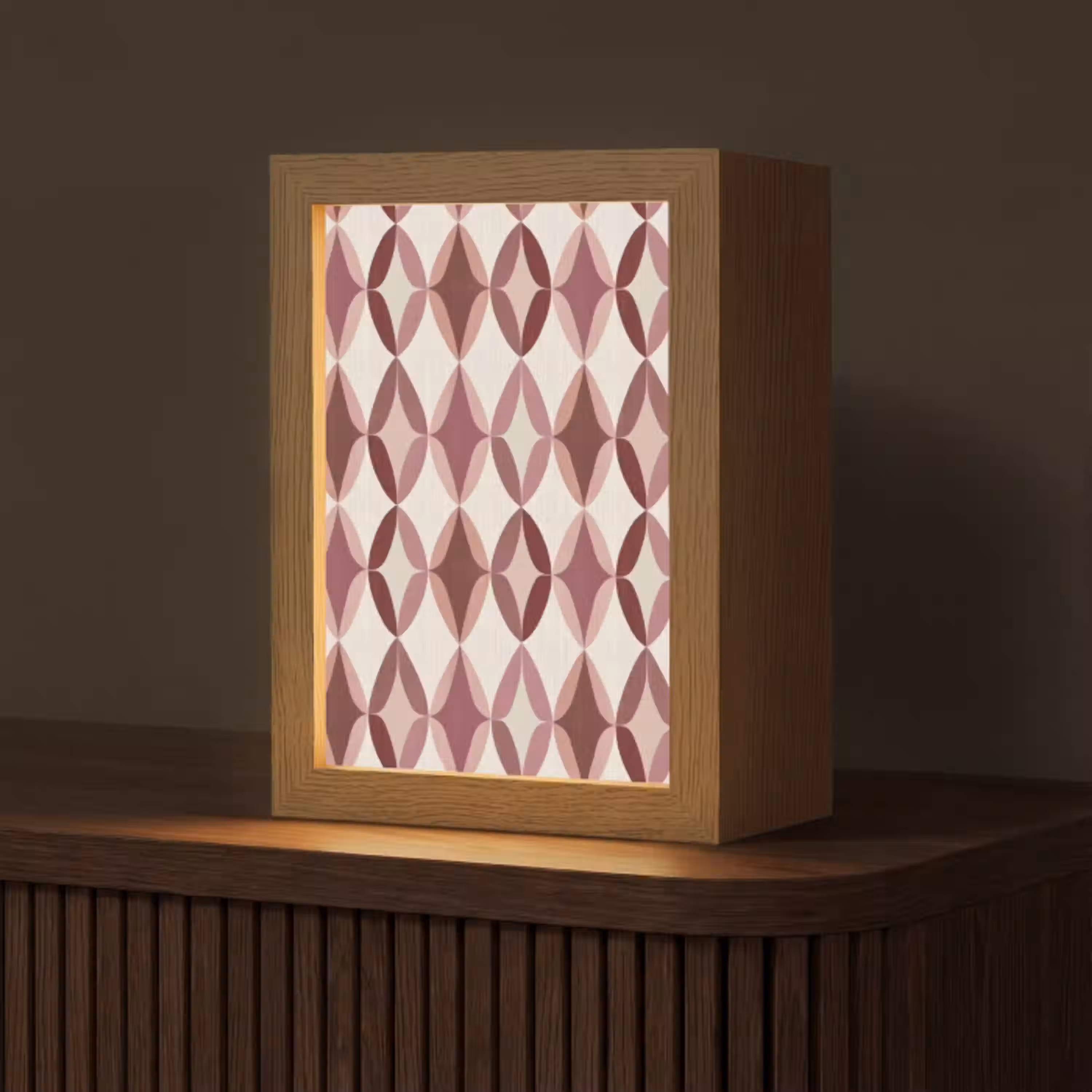 Ovaal - Textuur - Roze Light Box met kabel (Tafellamp) klein 925 -z3d_website