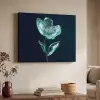 Bladeren - Bloem - Glazen - Donkerblauw Textielframe zwart klein -sfeer3