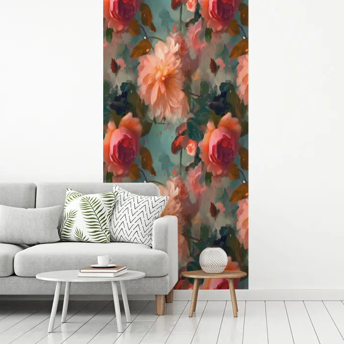 Roze - Patroon - Bloemen fotobehang vinyl groot 64 -woonkamer
