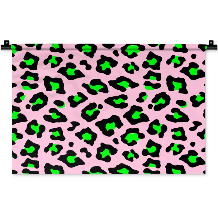Neon - Panter - Roze - Groen Wandkleed katoen klein 269 -zz3d