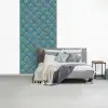 Symmetrisch - Patroon - Blauw fotobehang vinyl groot 64 -slaapkamer