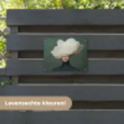 Hoed - Vrouw - Beige tuinposter los doek klein -sfeer3