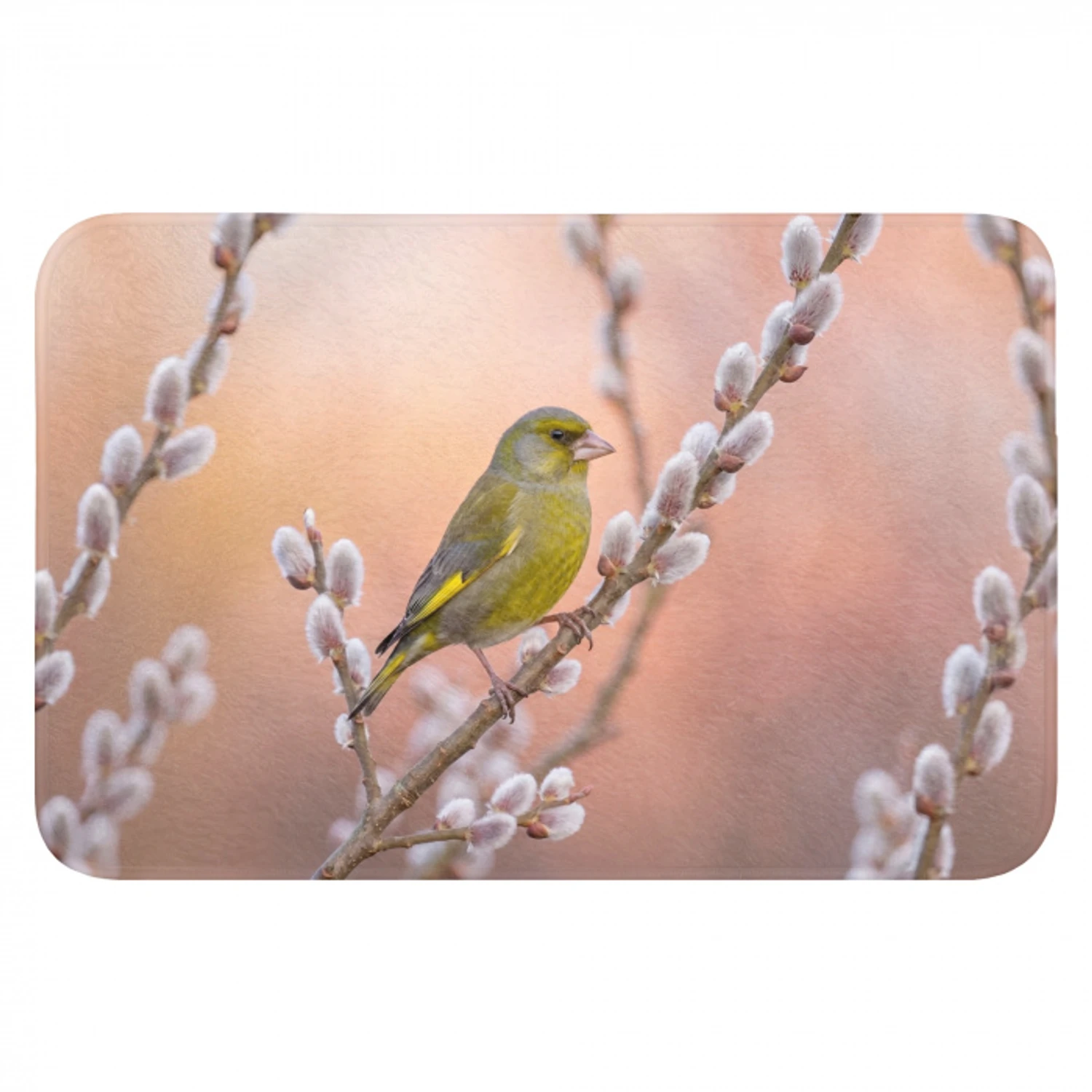 Groenling - Katjes - Lente - Natuur - Zacht Badmat klein -3d