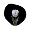 Tulp - Patroon - Blauw Wandcirkel Organisch Aluminium middel -3d