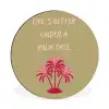 Groen - Zomer - Quote - Palmboom Wandcirkel aluminium klein -3d