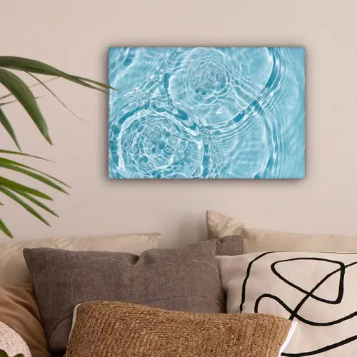 Water - Blauw - bubbels canvas 2cm klein -sfeer1