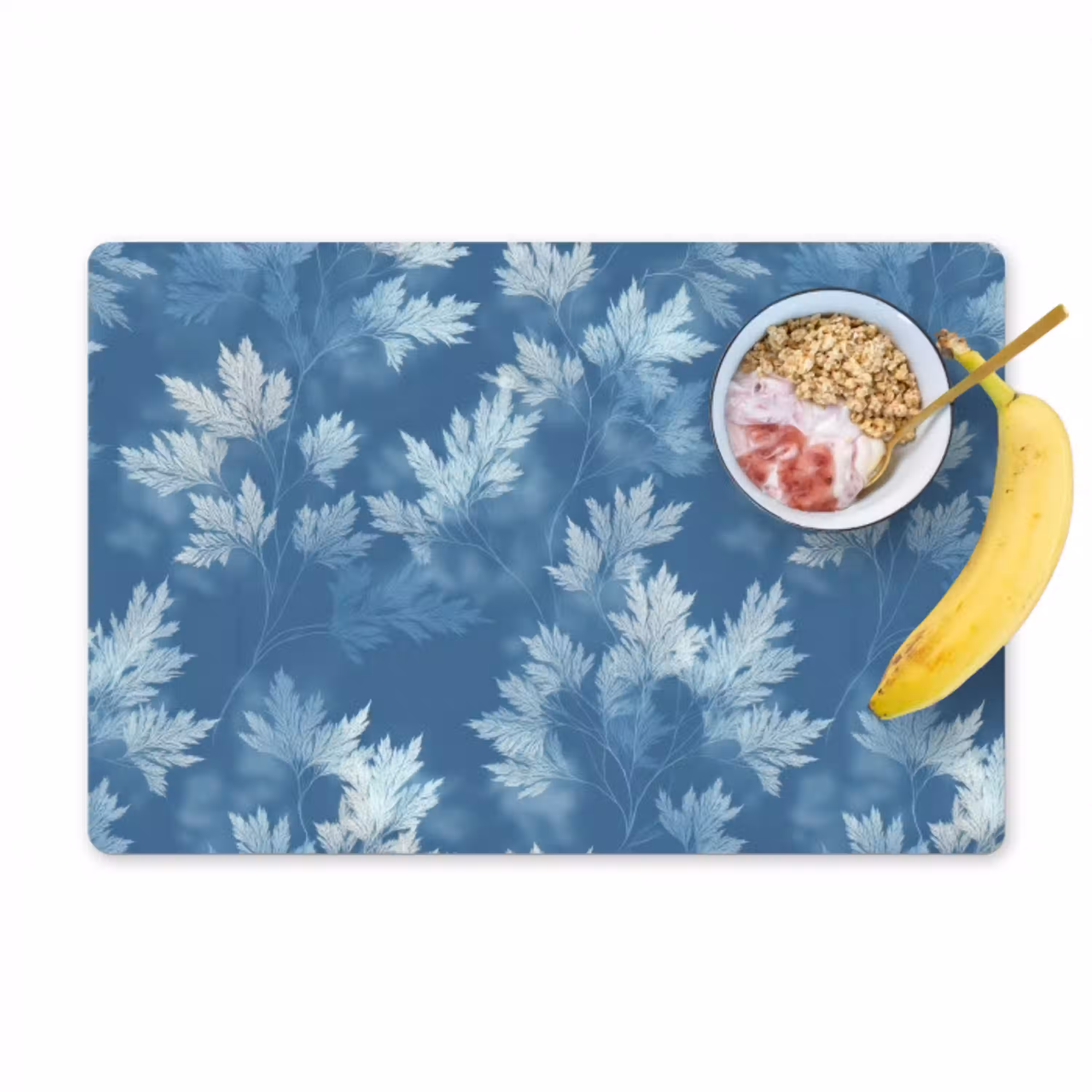 Varen - Botanisch - Patroon - Grijsblauw Placemat vinyl groot 368 -zzzproduct_Kitchenyeah-website