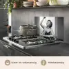 Vrouw - Spaghetti - Zwart - Wit keuken achterwand spatscherm klein -usp_NL