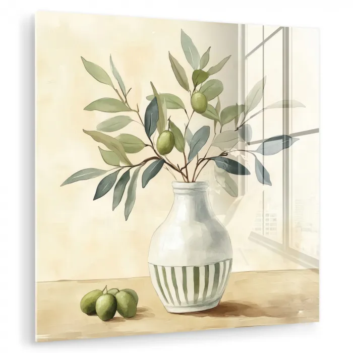 Vaas - Keramiek - Olijftakken plexiglas 5mm klein -zzzproduct_nieuw